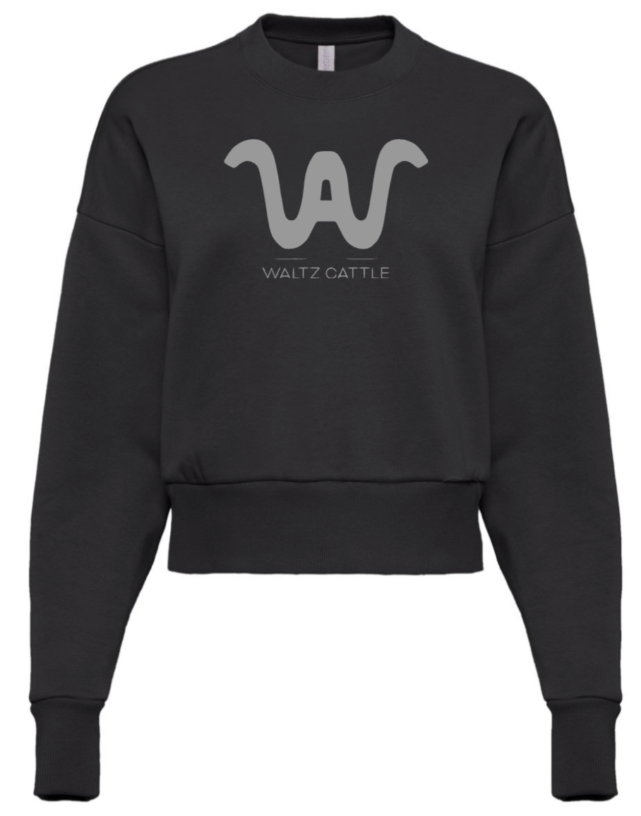 Waltz Cropped Black Crew | Women's