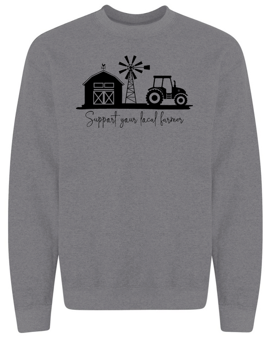 SUPPORT YOUR FARMERS - Grey Sweatshirts